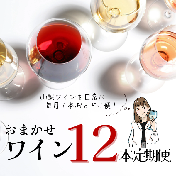 【送料込み】山梨ワイン おまかせ定期便各月1本×12本