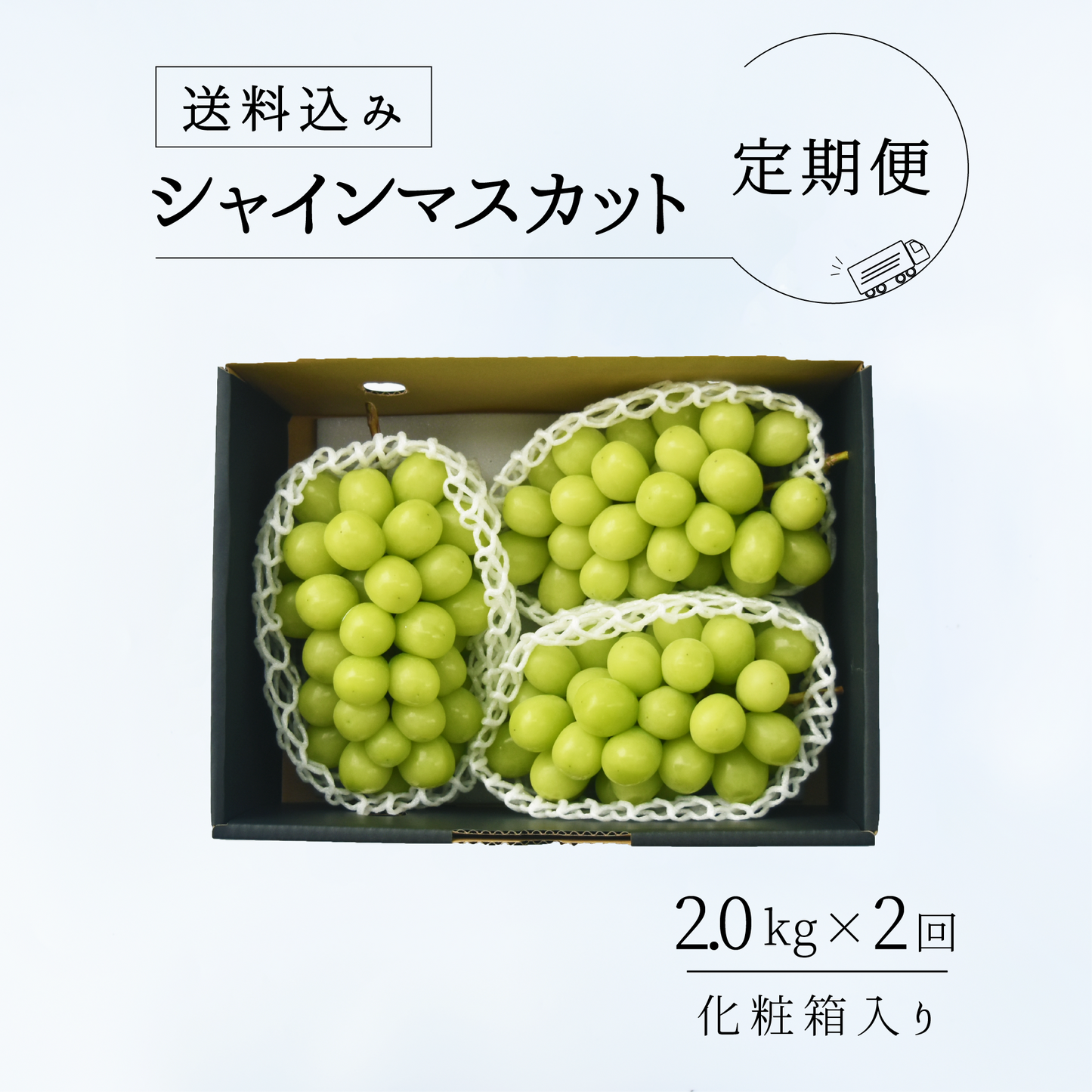 【送料込】シャインマスカット定期便　2.0㎏相当×2回